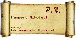 Pangert Nikolett névjegykártya